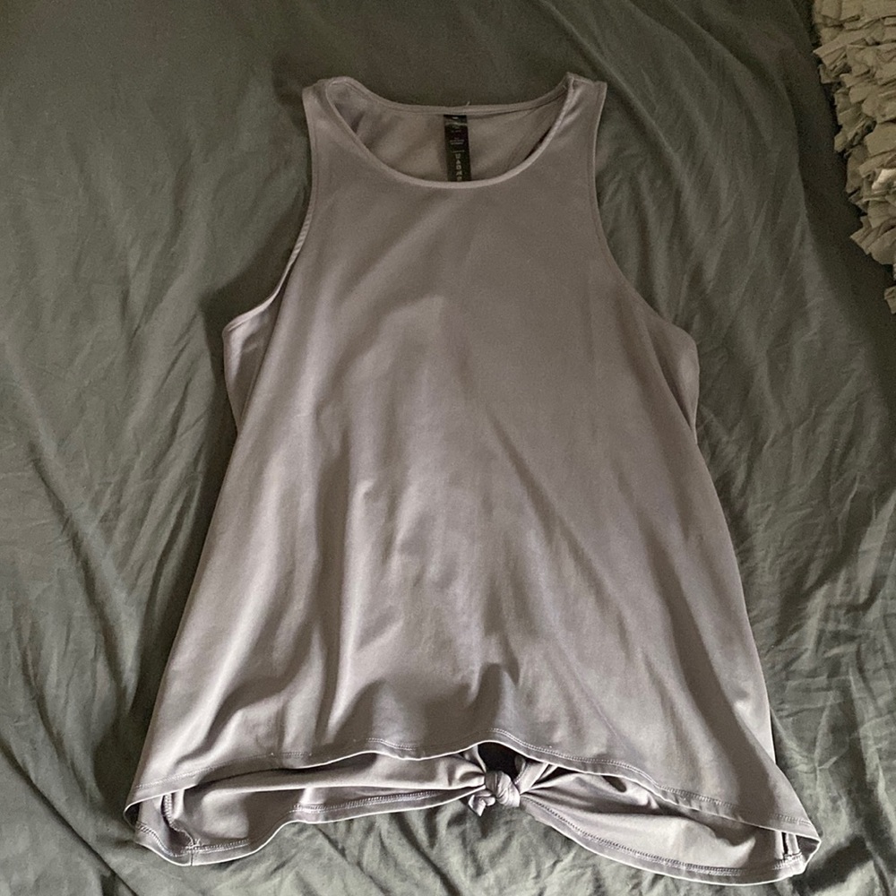 Grey Yogalicious Open Back Workout Tank, Size M
